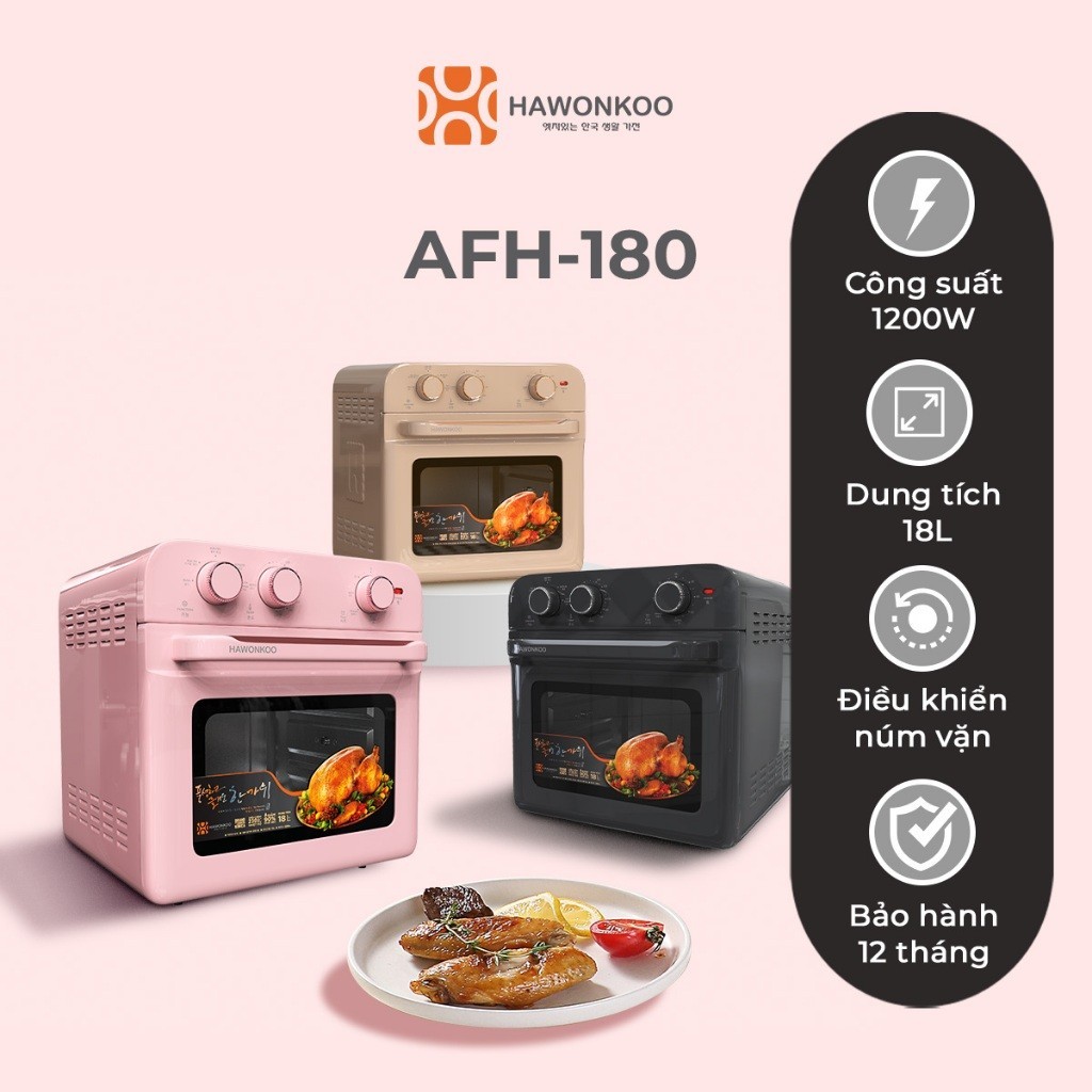 Nồi Chiên Không Dầu HAWONKOO AFH-180 18 Lít Hàng Chính Hãng Bảo Hành 12 Tháng - Thương Hiệu Hàn Quốc