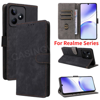  Vỏ Cho Realme C61 4G Realme C63 C51 C53 Note50 Narzo N53 C33 4G 5G Vỏ Điện Thoại Da Lật Sang Trọng Khe Cắm Thẻ Ví Đứng Giá Đỡ Vỏ TPU Mềm Chống Sốc 