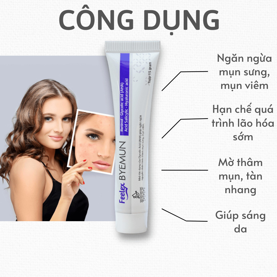 Kem gel bôi mụn Feelex ByeMun, an toàn, hiệu quả nhanh, lành tính - MÈO BEAUTY
