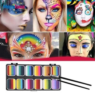 Bộ sơn cơ thể mặt 12 sơn gốc nước Thiết thực Halloween Bộ tranh mặt chuyên nghiệp có thể giặt được