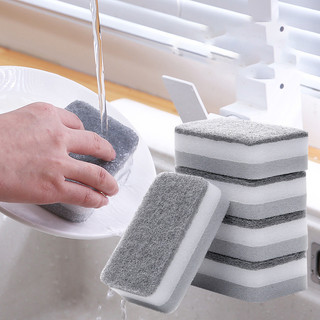 Miếng bọt biển rửa chén hai mặt Lau bàn chải nhà bếp Nồi rửa chén Dụng cụ tiện dụng Hộ gia đình cọ rửa Pad Rag Khăn lau ma thuật đa năng