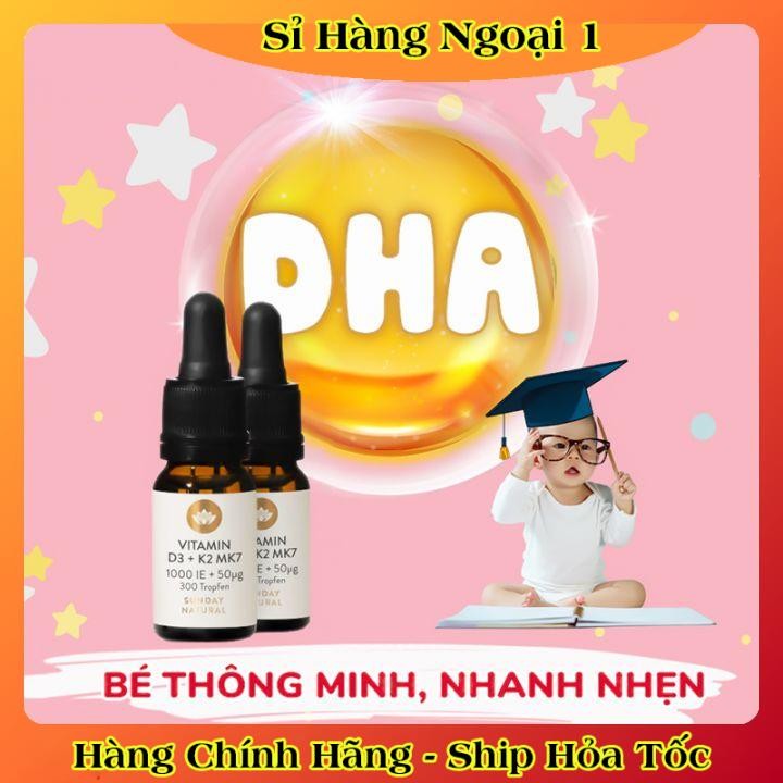 Vitamin D3 K2MK7 Sunday Natural của Đức cho bé giúp chắc xương, hấp thụ canxi, tăng chiều cao