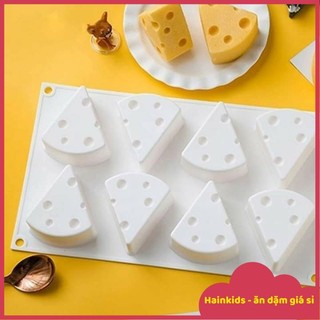 Khuôn Phô Mai Silicon Hình Tam Giác Làm Pudding, Thạch cho bé ăn dặm- Set 8 Khuôn Hình Miếng Phomai