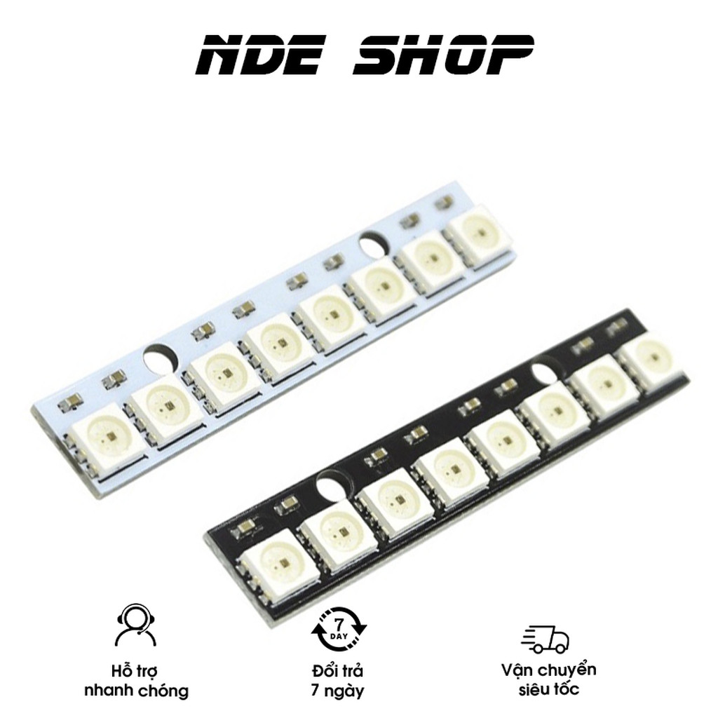 Module thanh 8 dải LED FULL MÀU ARGB WS2812B 5V 8BIT tương thích mạch ARDUINO