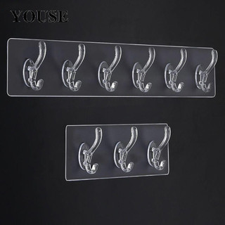 [Mã CLS2404A giảm 30k đơn 150k] Móc treo tường dalton pvc 1/3/5/6 hàng tự động trong suốt móc treo quần áo vô giá