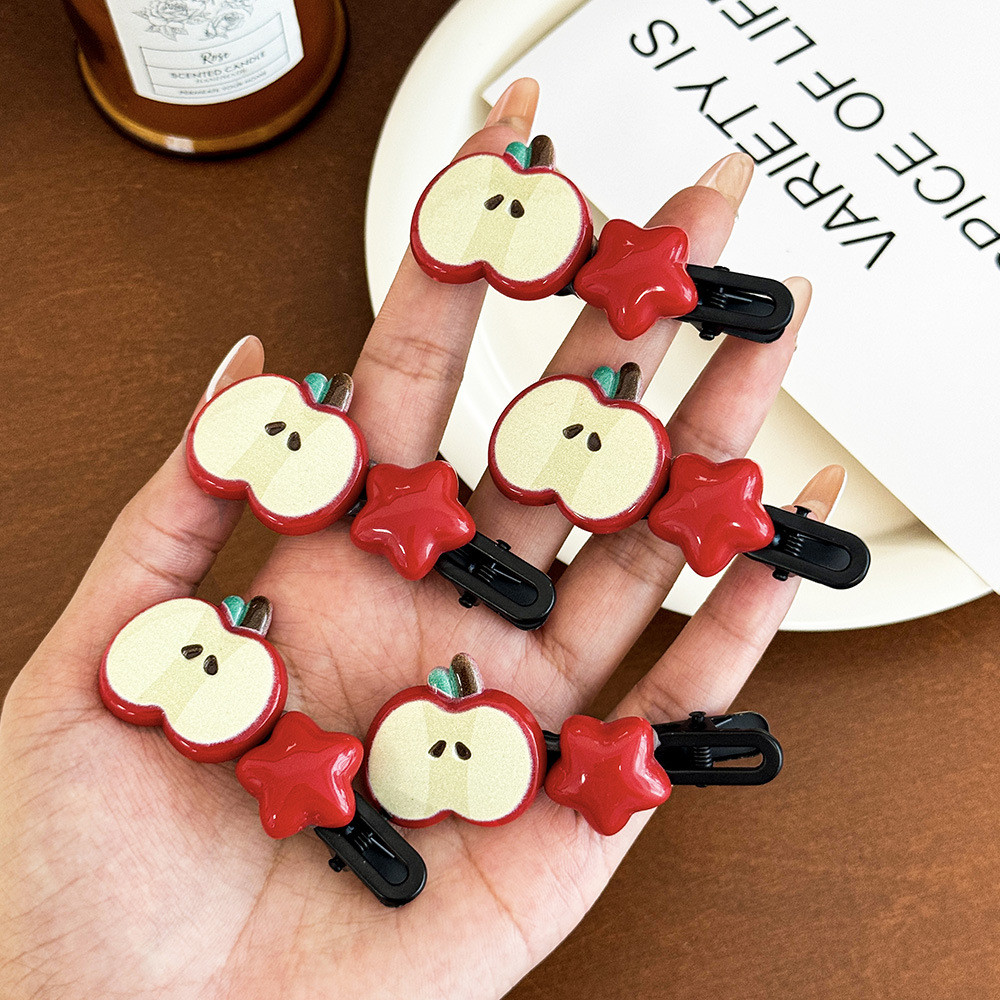 Barrettes Đỏ Táo Barrettes XINGX Kẹp DIY Phụ Kiện Tóc Dễ Thương Nổ Cắt Tóc Barrettes