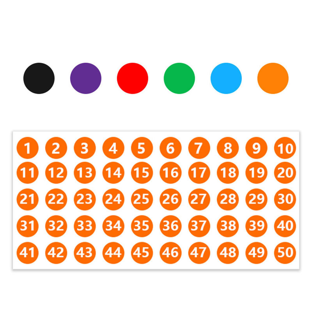 1-50 Nhãn dán lưu lượng số chống nước Nhãn đánh số Nhãn dán PVC Nhãn mã đánh dấu Nhãn số Hàng tồn kh