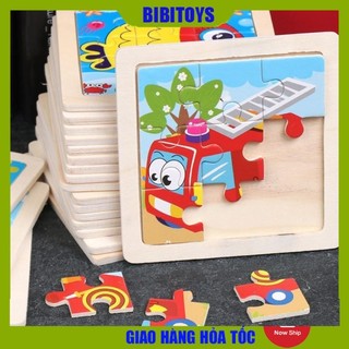  Đồ chơi tranh 9 mảnh xếp hình lắp ráp nhiều hình Ngộ Nghĩnh size nhỏ 11x11 cm