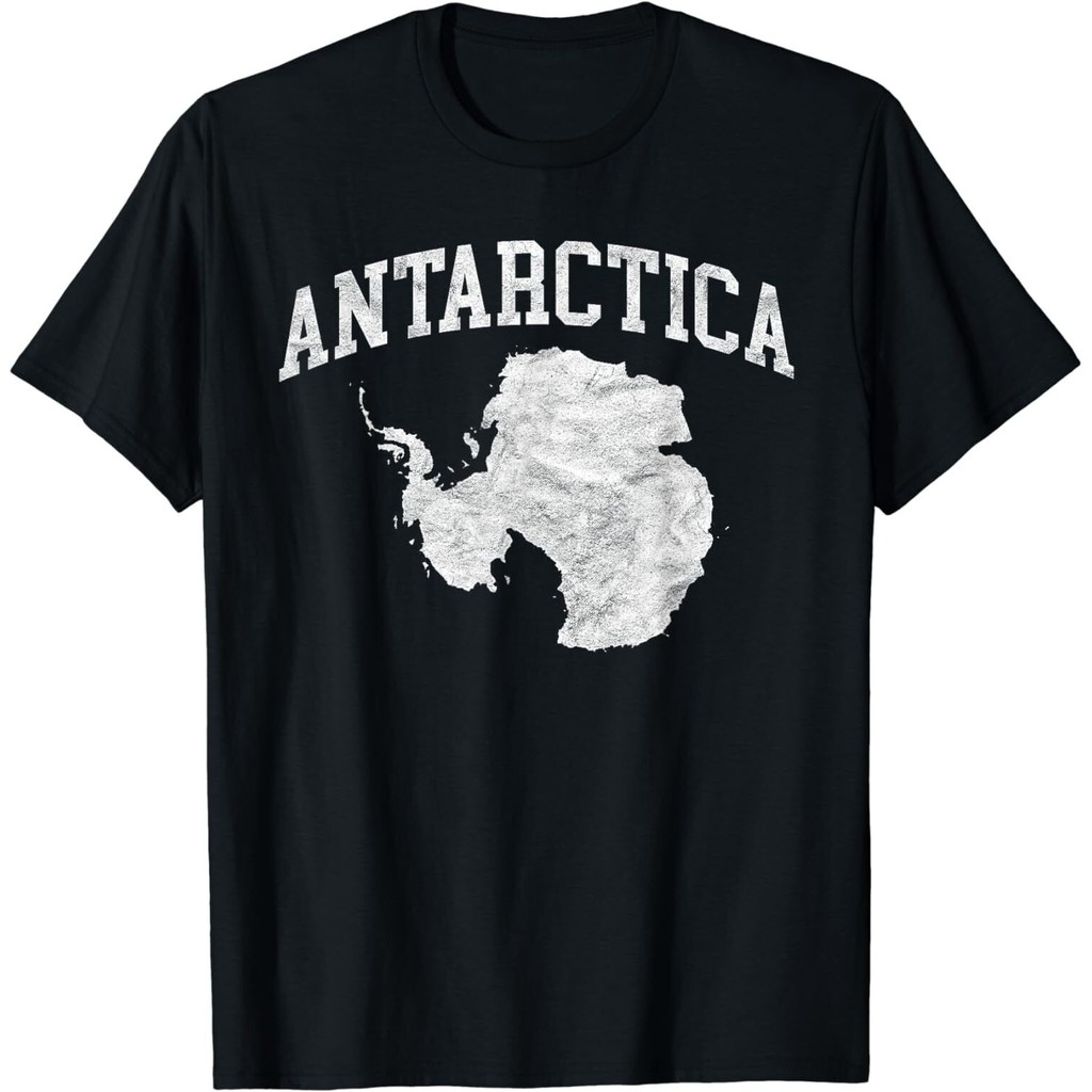 Bản đồ Nam Cực giới hạn mới Áo thun cổ điển tối giản 80S