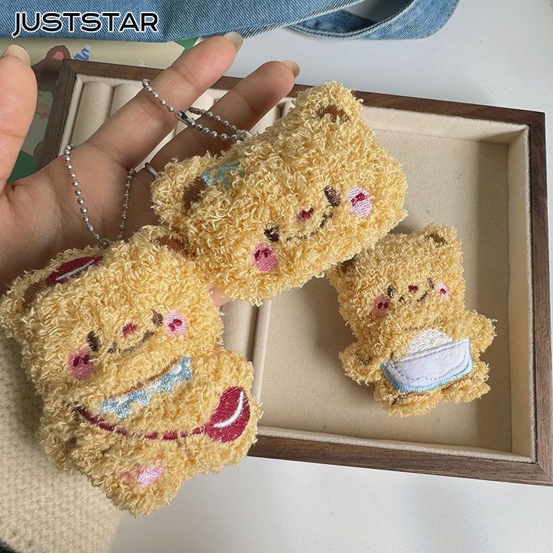 Juststar Gấu Bơ Mặt Dây Chuyền Sang Trọng Hoạt Hình Dễ Thương Cô Gái Trái Tim Chìa Khóa Mặt Dây Chuyền