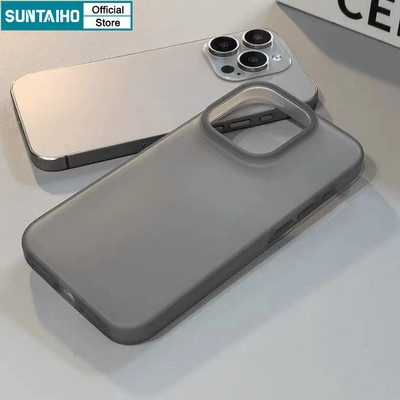 Suntaiho Ốp Lưng iPhone Đơn Giản Trong Suốt Nhám Màu Đen Chống Bẩn Cho iPhone 11 12 13 14 15 16 Pro MAX XR X XS MAX IP 7 8 Plus Ốp điện thoại TPU mềm Chống Sốc