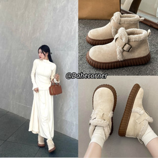  Giày Boot Nữ Đi Tuyết Phối Lông Cừu Chống Trượt Ấm Áp Giày Cotton Dày Dặn 2 Lớp Hàng Chuẩn QC DL2 Dahe Corner 