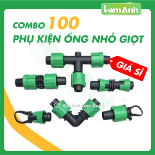   Sỉ 100 cái  Phụ kiện nhỏ giọt 16mm – van khởi thủy nối ống nối ren tê bít – hệ thống tưới nhỏ giọt – Lam Anh 