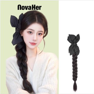  Bím Tóc Giả Tết Phối Kẹp Cặp Nơ Thời Trang - Bện Sườn Tự Nhiên Dễ Thương | Tóc Kẹp Giả Tóc Tết Giả 