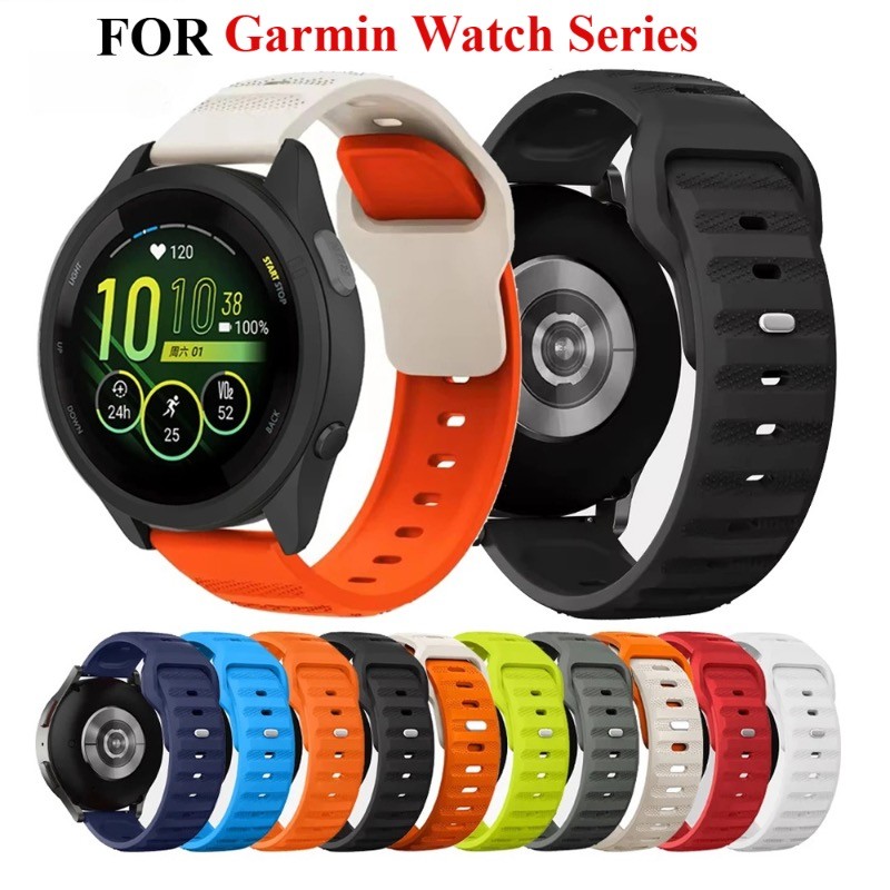 Dây đeo silicon 22 / 20mm cho Garmin Forerunner 165 570 265 255 245 645 55 Âm nhạc / Vivoactive 6 5 4 / Venu 3 2