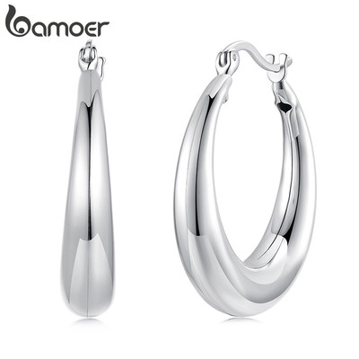 BAMOER Thiết Kế Ban Đầu Vòng Bông Tai Bóng Thiết Kế Đơn Giản Trang Sức Quà Tặng Cho Nữ YIE278-L