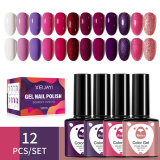 Bộ 12 Màu Sơn Gel UV LED: Sáng tạo với Sơn Gel Mousse Nhiều Màu cho Nghệ Thuật Nail DIY tại Nhà