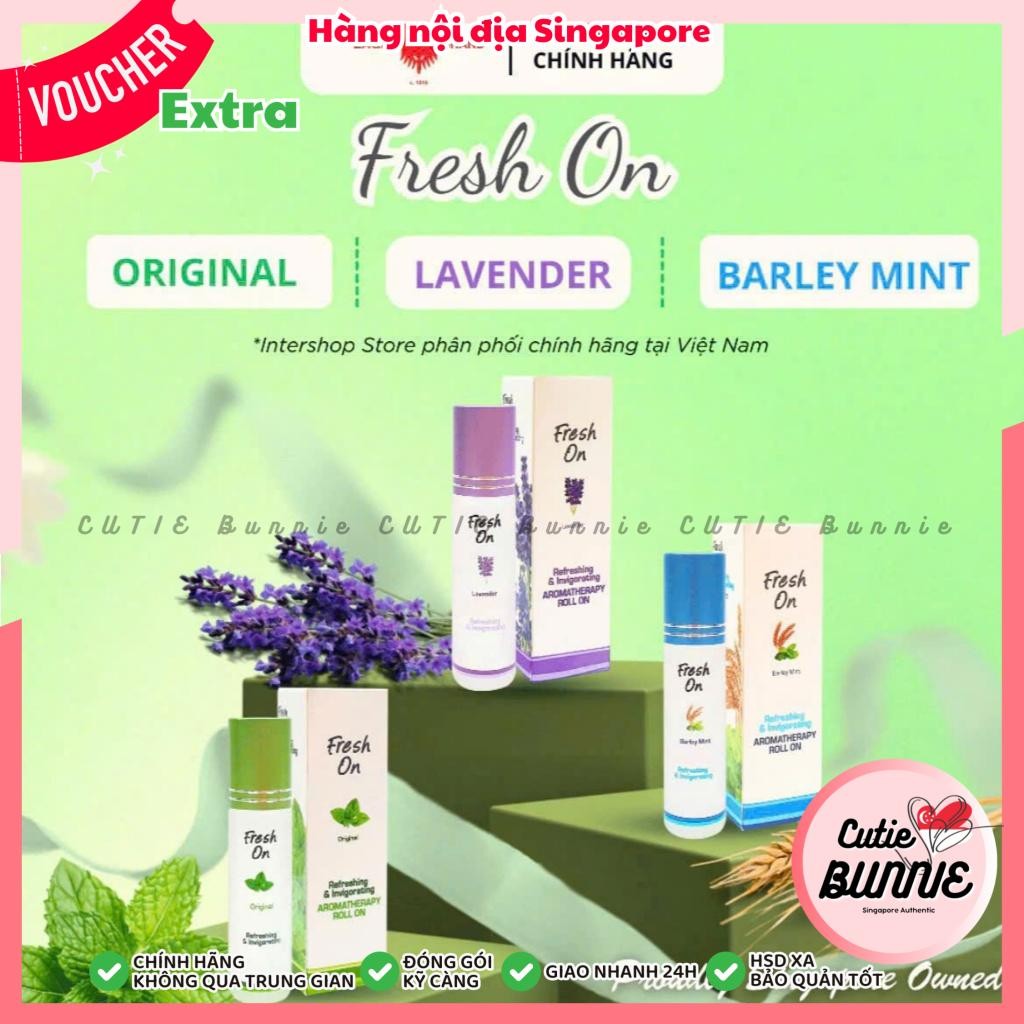 [Chính hãng] [Nhập khẩu] Lăn thảo mộc Fresh On 8ml - Eagle Brand