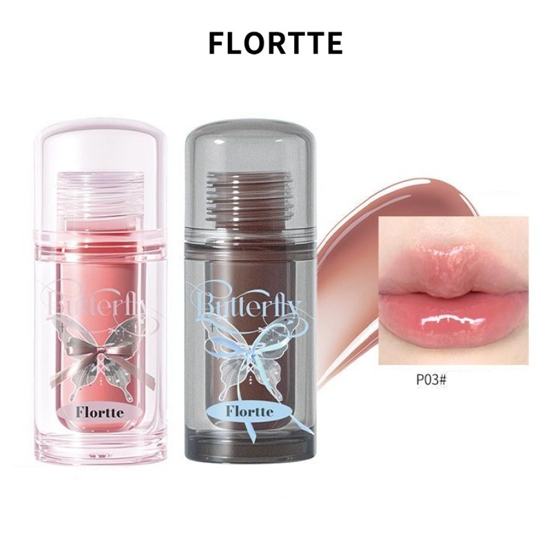 FLORTTE Son Bóng Tráng Gương Son Môi Trong Suốt Son Kem Dưỡng Ẩm Son Bóng