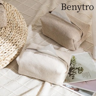 Hộp đựng khăn ăn BENYTRO, Hộp đựng khăn giấy vải lanh hình chữ nhật để bàn, Phòng đựng khăn giấy kiểu Nhật đơn giản