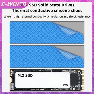 E-WOITD 2 Miếng Lót Nhiệt 15W M.2 Tấm Lót Dẫn Điện 0.5 / 1.0 / 1.5MM Silicon SSD Miếng Lót Nhiệt Dính Cách Nhiệt Miếng Lót Cho Laptop E-WOITD