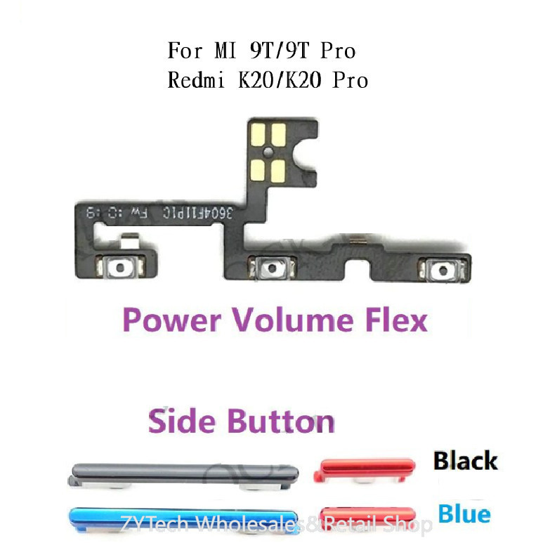 Nút Flex Âm Lượng Nguồn Cho Mi 9T Pro Redmi K20 Pro Bật Tắt Xuống Nút Bên Cáp Mềm