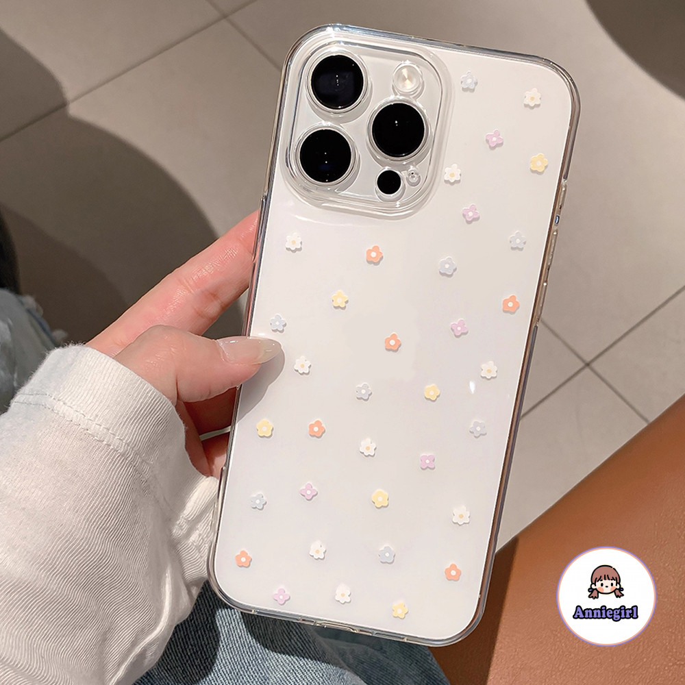 Ốp điện thoại hình hoa màu đơn giản cho IPhone 11 16 14 15 Pro Max 12 13 ProMax Plus Anri-dirt Vỏ đi