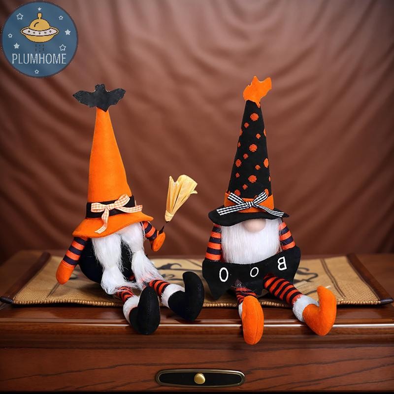 PLUMHOME Trang trí Gnomes sang trọng Halloween, Halloween Dangle Leg Gnomes Doll Elf Dwarf - Gnomes 