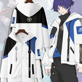  Genshin Tác Động Wanderer 3D In Zip Up Áo Hoodie Nam Nữ Đồ Họa Áo Kabukimono Balladeer Cosplay Dây Kéo Áo Khoác Có Mũ Trùm Đầu 