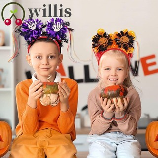 Willis Halloween Hairbands, Bí Ngô Bát Halloween Hair Hoop, Thủ Công ngộ nghĩnh Đầu Lâu Sọc Tua Rua Bát Bộ Xương Đầu Trang Điểm Bóng