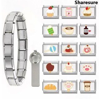 Bánh Lollipop Cà Phê Kem Ý Quyến Rũ Vòng Tay Phù Hợp Với 9 Mm Thép Không Gỉ Vòng Tay DIY Trang Sức Làm Phụ Kiện Retro Cá Tính Mô Đun Vòng Tay Phụ Kiện