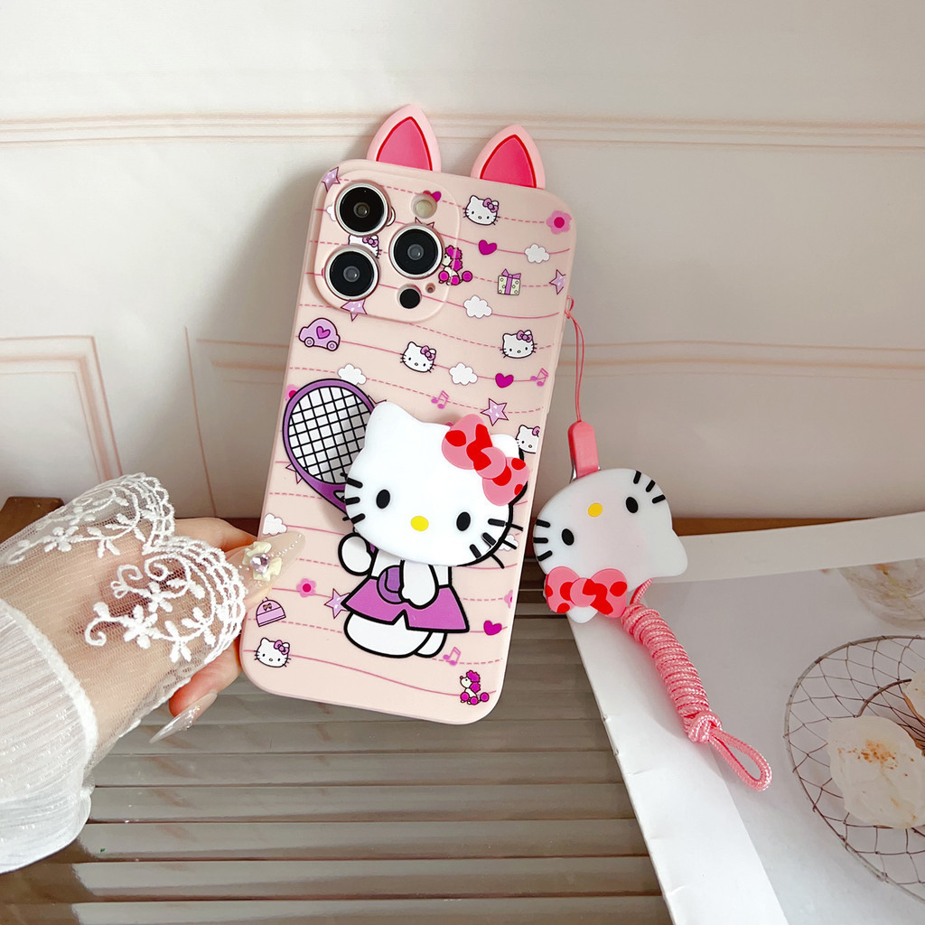 Ốp điện thoại hình Hello Kitty hoạt hình 3D cho Samsung Galaxy J6 Plus J6 Prime J6 J6 2018 J1 Ace J1