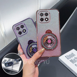 Ốp lưng Honor X8A X8B X6A X6 ốp điện thoại mạ điện 3D giá đỡ bàn xoay