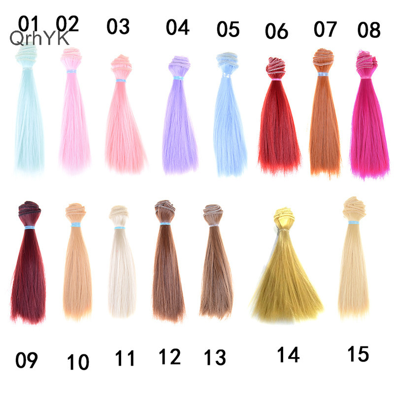 Nhà Máy Thời Trang 1 Chiếc 15cm Chiều Dài natrual Màu Dày 1 / 3 / 1 / 4 1 / 6 bjd Tóc Giả Búp Bê Tóc