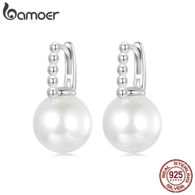 Bông tai bạc Bamoer 925 Trang sức ngọc trai Quà tặng cho nữ