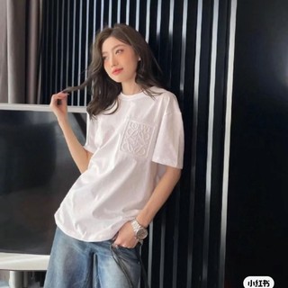 Áo thun cổ tròn rộng rãi Nam Nữ Tay Ngắn Chữ nổi nổi lõm kiểu mới phong cách Hàn Quốc