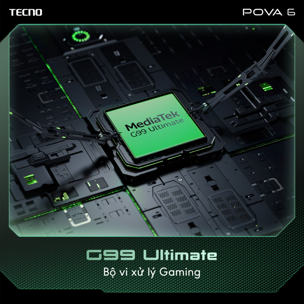 Điện thoại gaming Tecno Pova 6 (8+8)GB/256GB I 6000mAh + 70W I AMOLED 120Hz I 108MP | BigBuy360 - bigbuy360.vn