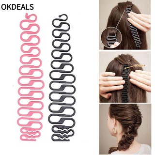 Công cụ bện tóc DIY 3 màu sắc tiện dụng cho nữ OKDEALS