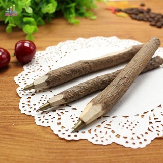 JESJELIU Bút Bi Quà Tặng Trẻ Em Viết Bằng Gỗ Sáng Tạo Tự Nhiên Handmade Vintage Đồ Dùng Học Tập