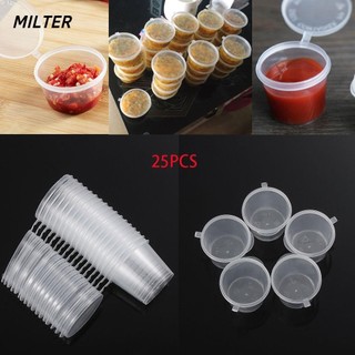 Set 25 hộp nhựa nhỏ đựng thức ăn có nắp dùng một lần tiện dụng