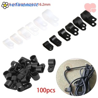 Hoàn THIỆN 100 Chiếc Kẹp Cáp Nylon Phụ Kiện Điện Bền Phần Cứng Lắp Ống Kim Loại Sửa Chữa