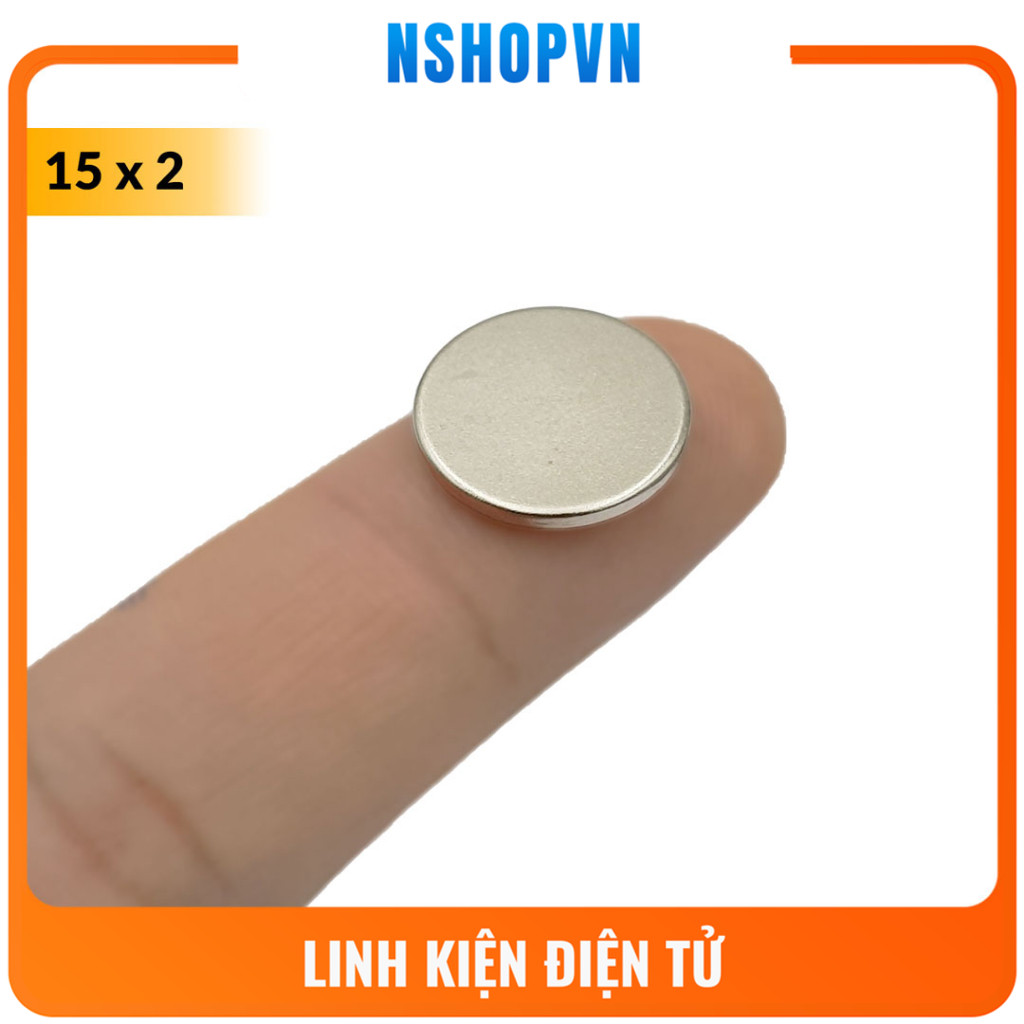 Nam châm đất hiếm tròn 15x2mm