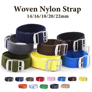 Vải Dệt Nylon Dây Đeo Đồng Hồ 14mm 16mm 18mm 20mm 22mm NATO Vải Cho Perlon Bện Thay Thế Dây Đeo Tay Nam Nữ Đa Năng Vòng Tay