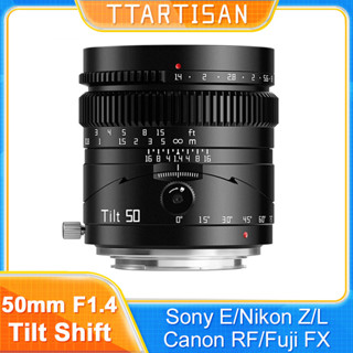 Ttartisan 50mm f1.4 Tilt Full Frame Ống kính chân dung thủ công cho Canon RF Fuji XF Nikon Z Sony E Mount Leica / Lumix / Sigma L Mount Máy ảnh không gương lật A7CII A7CR