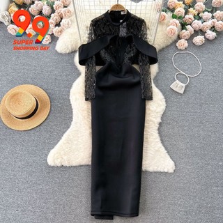 Niche Đầm Nữ Phối Ren Ôm Eo Thời Trang Cao Cấp Sang Trọng