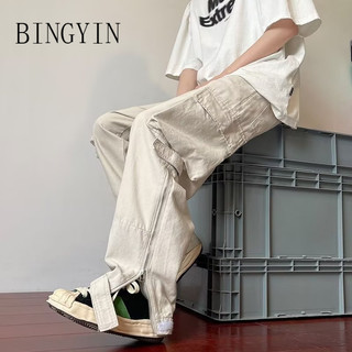 BINGYIN quần ống rộng quần dài nam 2024 NEW STYLE MFK23A0TWS 37Z240908