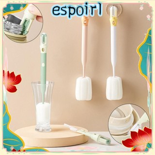Bàn chải miệng cốc ESPOIR, Bàn chải làm sạch cốc làm sạch chai có thể tháo rời, Phụ kiện gia đình 3 trong 1 Bàn chải nắp cốc đa chức năng