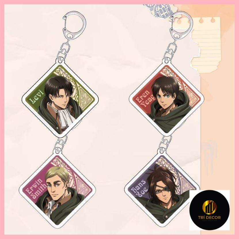 Móc khóa Tấn công Titan Eren Jaeger Carla Jaeger Mikasa Ackerman Armin Arlert Tấn công Titan Anime H