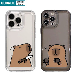 Ốp Lưng iPhone Gourde dễ thương cặp đôi trong suốt in hình Capybara Họa Tiết Ốp điện thoại mềm Cao Cấp chống sốc Cho iPhone 11 12 13 14 15 16 Pro Max IP 7 8 14 15 Plus Iphon X Xs Xr Xs Max