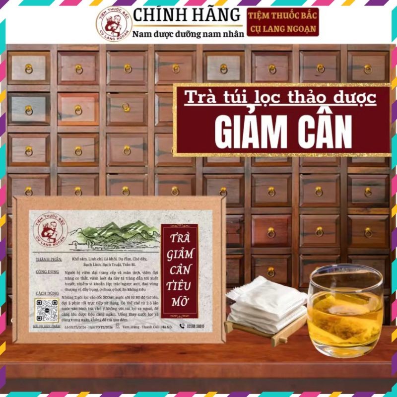 Trà giảm cân Cụ Lang Ngoạn giảm mỡ nhanh - Hộp 30 lọc - QUEENSHOP68